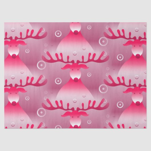 ピンクトナカイティッシュペーパー 薄葉紙 (正面)