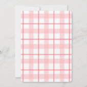 ピンクトラクターのファームガール 1歳の誕生日 招待状 (裏面)