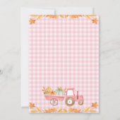 ピンクトラクターカボンプキンスファーム動物1st誕生日 招待状 (裏面)