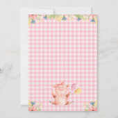 ピンクトラクターバルーンファーム動物1st誕生日 招待状 (裏面)