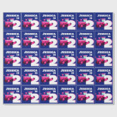 ピンクトラクタ誕生日 ラッピングペーパー (フラット)