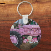 ピンクトラクタ キーホルダー (正面)