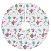 ピンクトランクホットココアウォーターイラストレーション ブラッシュドポリエステルツリースカート (正面)