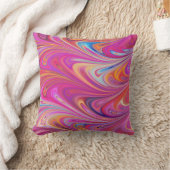 ピンクトリップ(幻覚体験)のようなとオレンジの渦巻形のデザイン クッション (ブランケット)