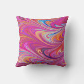 ピンクトリップ(幻覚体験)のようなとオレンジの渦巻形のデザイン クッション (裏面)