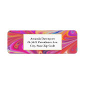 ピンクトリップ(幻覚体験)のようなとオレンジの渦巻形のデザイン ラベル (正面)