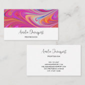 ピンクトリップ(幻覚体験)のようなとオレンジの渦巻形のデザイン 名刺 (正面/裏面)