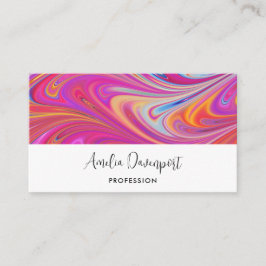 ピンクトリップ（幻覚体験）のようなとオレンジの渦巻形のデザイン 名刺