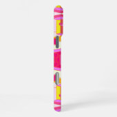 ピンクトリップ（幻覚体験）のようなとオレンジの電話ケース iPhoneケース (右側面)