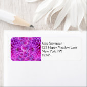 ピンクトリップ（幻覚体験）のようなポムポムダリア花 ラベル (インサイチュ)