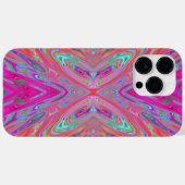ピンクトリップ（幻覚体験）のような、アクアおよびマゼンタ抽象芸術蝶 Case-Mate iPhoneケース (裏面 (横))