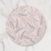 ピンクトルコと羽ガールベビーシャワーありがとう フェイバータグ (裏面)