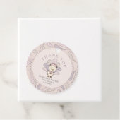 ピンクトルコと羽ガールベビーシャワーありがとう フェイバータグ (インサイチュ)