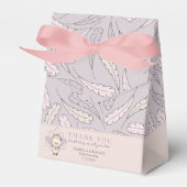 ピンクトルコ&フェザー秋ガールベビーシャワー フェイバーボックス (正面サイド)