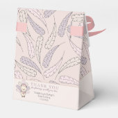 ピンクトルコ&フェザー秋ガールベビーシャワー フェイバーボックス (裏面サイド)