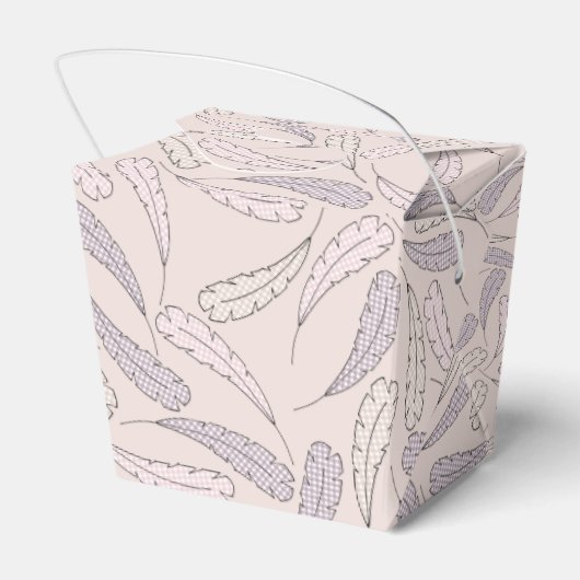 ピンクトルコ&フェザー秋ガールベビーシャワー フェイバーボックス (裏面サイド)