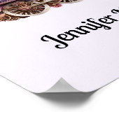 ピンクトレインエンジンヴィンテージスチームパンクスタイル事業 ポスター (角)