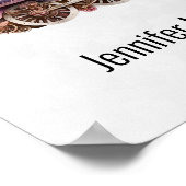 ピンクトレインエンジンヴィンテージスチームパンクスタイル事業 ポスター (角)