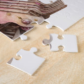 ピンクトレインエンジンヴィンテージスチームパンクスタイル ジグソーパズル (側面)