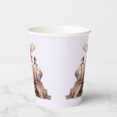 ピンクトレインエンジンヴィンテージスチームパンクスタイル 紙コップ (右)