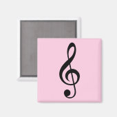 ピンクトレブルクレフ、 音符記号磁石 マグネット (正面/裏面)