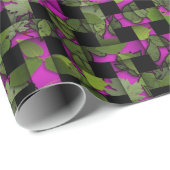 ピンクトレリス緑葉色の紙 ラッピングペーパー (ロールコーナー)
