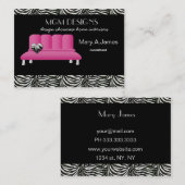 ピンクトレンディーインテリアデコレーター名刺 名刺 (正面/裏面)