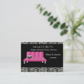 ピンクトレンディーインテリアデコレーター名刺 名刺 (スタンド正面)