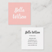 ピンクトレンディーシンプルミニマモダンリストパステル スクエア名刺 (正面/裏面)