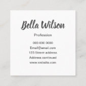 ピンクトレンディーシンプルミニマモダンリストパステル スクエア名刺 (裏面)