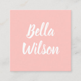 ピンクトレンディーシンプルミニマモダンリストパステル スクエア名刺