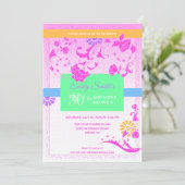 ピンクトレンディー牡丹30th誕生日ブランチ 招待状 (スタンド正面)