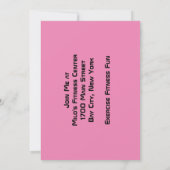 ピンクトレーニングジムコーチ招待状 招待状 (裏面)