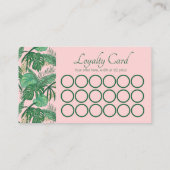 ピンクトロピカフェミニンルモンステラジャングルパーム ロイヤリティカード (裏面)