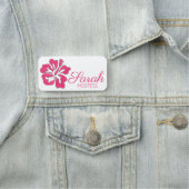 ピンクトロピカルアイランドハワイアンハイビスカスフラワー 名札 (インサイチュ)