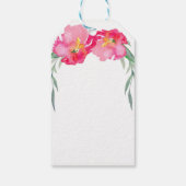 ピンクトロピカルグリーンリーフつる植物フローラアロハパーティー ギフトタグ (裏面)