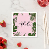 ピンクトロピカルグリーン離れビーチサマーアロハルアウ（ハワイ式宴会） スタンダードカクテルナプキン (インサイチュ)