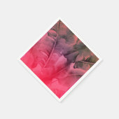 ピンクトロピカルサマーパーム葉ルアウ（ハワイ式宴会）パーティー スタンダードカクテルナプキン (角)