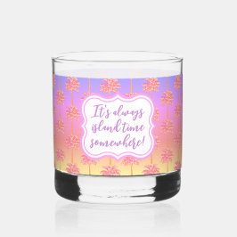 ピンクトロピカルサンセットアイランドタイムパームツリーアロハ ウイスキーグラス