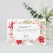 ピンクトロピカルシーシェルブライダルシャワー サンキューカード (スタンド正面)