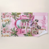 ピンクトロピカルスパリゾートビーチタオル ビーチタオル (正面)