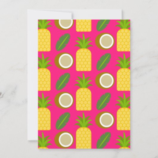 ピンクトロピカルハワイアンルアウ（ハワイ式宴会）スウィート16 招待状 (裏面)