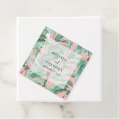 ピンクトロピカルバナナパームリーフウェディング フェイバータグ (インサイチュ)