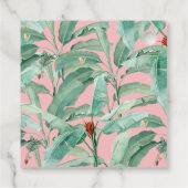 ピンクトロピカルバナナパームリーフウェディング フェイバータグ (裏面)