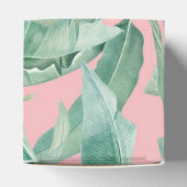 ピンクトロピカルバナナパーム葉結婚式の引き出物 フェイバーボックス (上部)