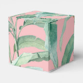 ピンクトロピカルバナナパーム葉結婚式の引き出物 フェイバーボックス (裏面サイド)