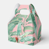ピンクトロピカルバナナパーム葉結婚式の引き出物 フェイバーボックス (裏面サイド)