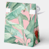 ピンクトロピカルバナナパーム葉結婚式の引き出物 フェイバーボックス (裏面)