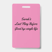 ピンクトロピカルパームバチェロレッテVIPパス バッジ (Back)