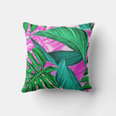 ピンクトロピカルパームリーフ クッション (裏面)